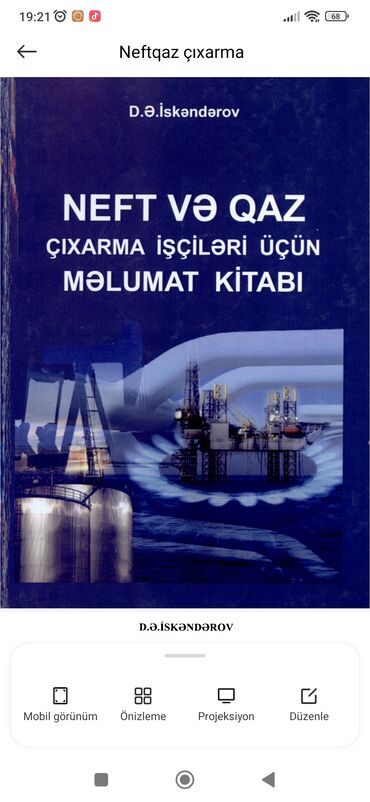 Kitablar, jurnallar, CD, DVD: Daşqın İskəndərov un neft və qaz işçiləri üçün məlumat kitabının word