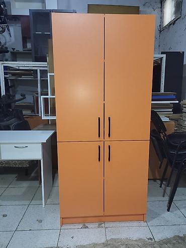 Ev və bağ: Narıncı rəngdə şkaf – 4 qapılı, çoxrəfli model - Material — 2