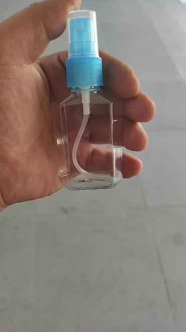 spirt sprey: Kiçik ölçülü boş sprey butulkası - Material: şəffaf plastik gövdə — 1