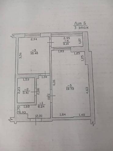 караен: 1 комната, 43 м², Кок-Жар ж/м Элитка, 3 этаж, Евроремонт — 5