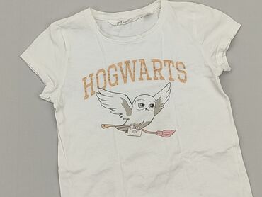 koszulki biale: Koszulka, H&M, 5-6 lat, 110-116 cm, stan - Bardzo dobry
