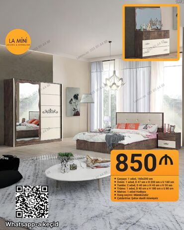 metbex ucun stol ve stullar: İkinəfərlik çarpayı, Komod