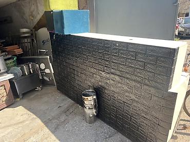 künc bar: Qara dekorativ bar stendi / resepsiyon masası - Material — 2