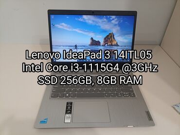 Ноутбуки и нетбуки: Ноутбук, Lenovo, 8 ГБ ОЗУ, Intel Core i3, 14 ", память SSD