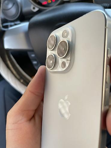 телф: IPhone 15 Pro, Б/у, 128 ГБ, White Titanium, Защитное стекло, Чехол, 81 % — 3