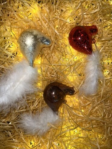 Yeni il oyuncaqları və bəzəkləri: Yeni il ağacı üçün quş fiqurlu bəzək dəsti - Dizayn: kiçik quş — 6