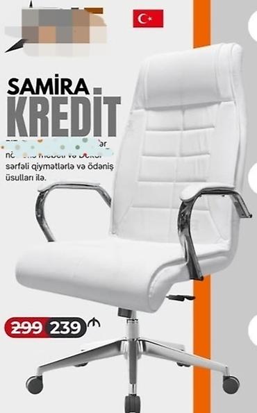 Ofis mebeli: Ağ rəngdə ofis kreslosu – SAMIRA modeli Turkiye isdehsali - Yüksək — 1