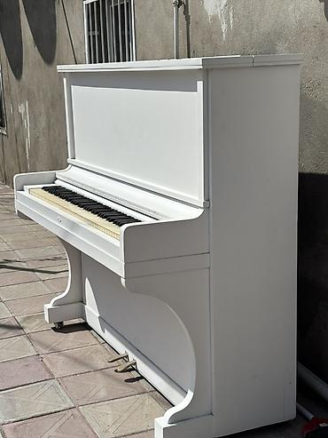 ağ piano: Ağ rəngli akustik upright pianino - Klassik vertikal korpus, sadə və — 10