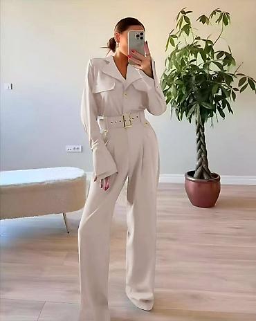 Kombinezoni: Ženski elegantni kombinezon sa pojasom - Model sa dugim nogavicama — 4