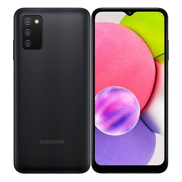 Samsung: Samsung Galaxy A03s, Б/у, 64 ГБ, цвет - Черный, 1 SIM, 2 SIM