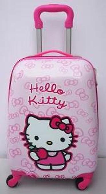 Rančevi, torbe i koferi: Pink kofer za decu sa motivom Hello Kitty, idealan za putovanja. Kofer — 23