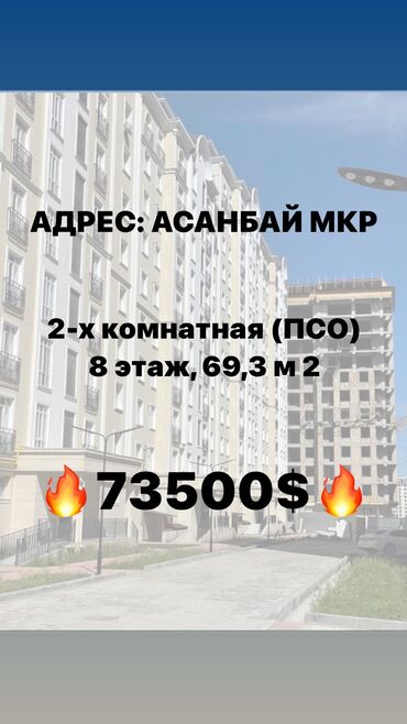 Продажа квартир: 2 комнаты, 69 м², Элитка, 8 этаж