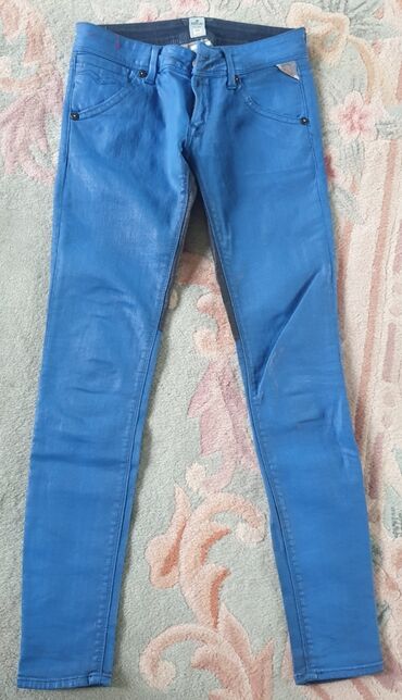 Farmerke: Replay skinny jeans waxed, voskirane farmerke, original. Plava boja — 12
