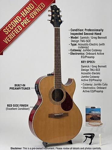 gibson gitara: Başlıq: Samick Greg Bennett TMJ-5CE Elektro-Akustik Gitara + Sərt — 5