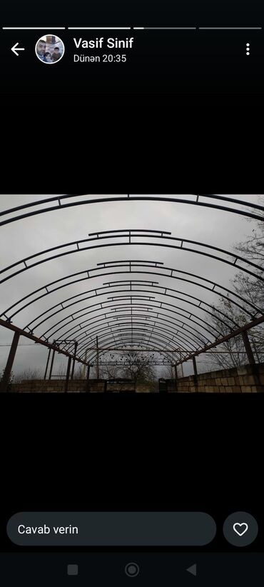 Naveslər, markizlər: Metal konstruksiyalı, yığılmış örtük. Həyətdə və ya bağda avtomobil — 12