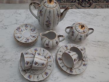 Qab-qacaq və mətbəx ləvazimatları: Çay dəsti, rəng - Ağ, Farfor, 6 nəfərlik — 6
