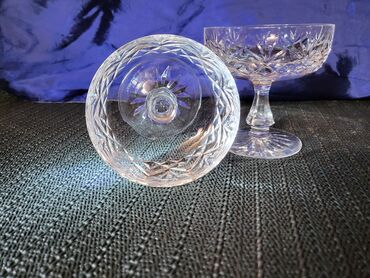 Čaše: Case nove za dvoje,kristal,rucni rad za zestoko pice iz 70ih. Case — 6