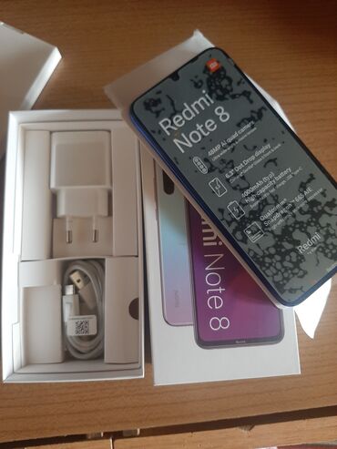 xiaomi mi6: Xiaomi Redmi Note 8, 64 GB, rəng - Göy, 
 Sensor, Barmaq izi, İki sim kartlı