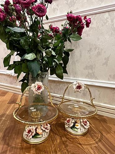 gilan pastellik parcalar: Tort və şiriniyyat qabı, rəng - Qızılı, Xrustal, İtaliya — 6