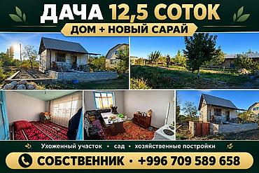 Дача 12,5 соток: дом + новый сарай(длина17м ширина 6м)(цена