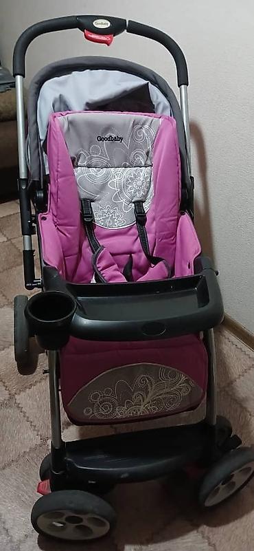 коляски goodbaby: Прогулочная коляска Goodbaby, розово-серая. В комплекте чехол на ножки — 3