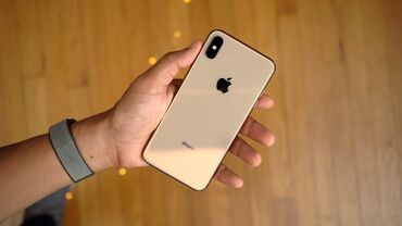 Apple iPhone: IPhone Xs Max, Б/у, 256 ГБ, Золотой, Защитное стекло, Чехол, Коробка, 80 %