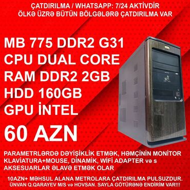 Videokartlar: ⭐TƏK KEYS – 60 AZN ⭐19” Yeni Monitorla dəst – 160 AZN