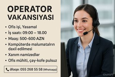 bazarstore goycay vakansiya: Çağrı mərkəzi operatoru tələb olunur, Yalnız qadınlar üçün, İstənilən yaş, Təcrübəsiz, Aylıq ödəniş