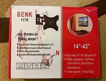 Kronşteynlər: BENK 117B – LCD/Plazma/LED TV üçün divar asqısı - Ekran ölçüsü — 1
