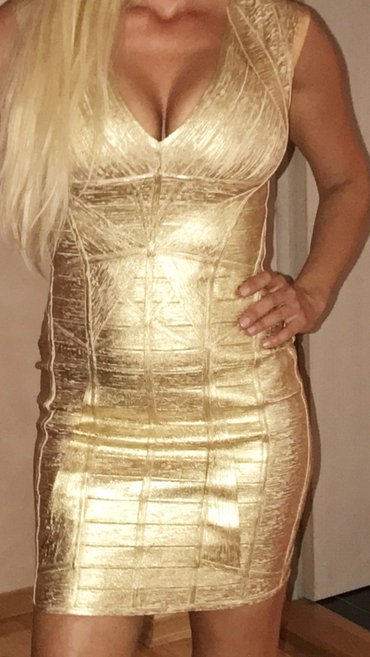 zlatna haljina blondy radnji placena: M (EU 38), L (EU 40), bоја - Zlatna, Večernji, maturski