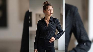 versace: Блузка, Классическая модель, Сатин — 1