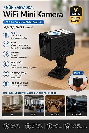 goruntu kamera: WiFi Mini Kamera – WiFi 6 bağlantılı kompakt təhlükəsizlik kamerası — 1