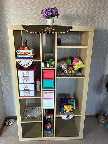 Rəflər: Rəf dəsti – açıq saxlama sistemi - Material: ağac teksturalı MDF/LDSP — 1