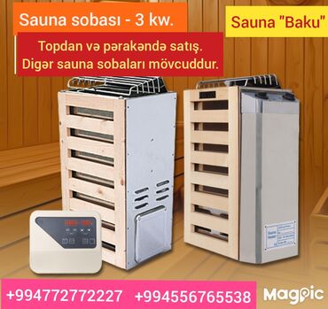 Kombilər: Sauna sobası, sauna peçləri. 3 kw - dan 24 kw gücə qədər sauna peçləri