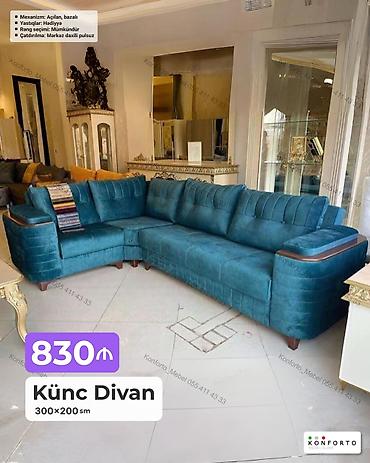 Ev və bağ: Künc divan – 300×200 sm - Açılan, bazalı mexanizm: gündəlik istirahət — 1