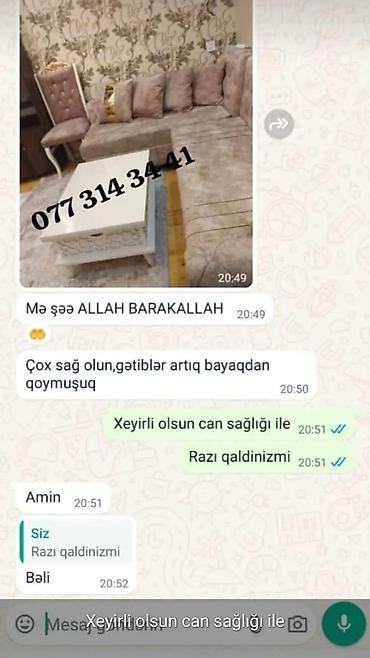Künc divan və jurnal masası dəsti - Zərif dizaynlı, düyməli kapitonaj