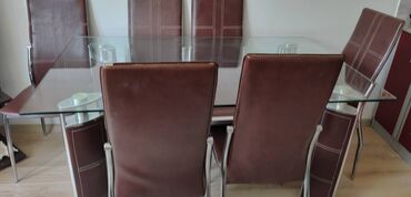 Setovi stolova i stolica: Prodajem trpezarijski sto sa 6 stolica, dimenzije stola su 150x90 — 6