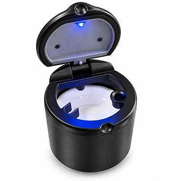 ucuz tofaş: Avtomobil üçün keramika içlikli, mavi LED işıqlı külqabı — qara — 3