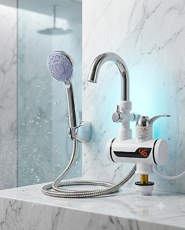 hamam kranti: Soyuq suyu anında isidərək ayrıca boyler/su qızdırıcısı tələb etməyən — 1