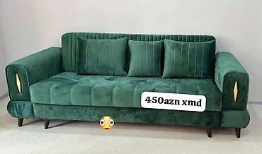 Divanlar: Mebel dəsti və yumşaq mebellər - Yumşaq divan, zümrüd-yaşıl rəng — 1