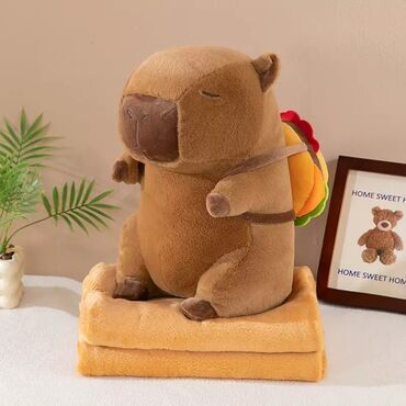 игрушка с пледом внутри: Комплект одеяла и подушки, Все сезоны, Плюшевый