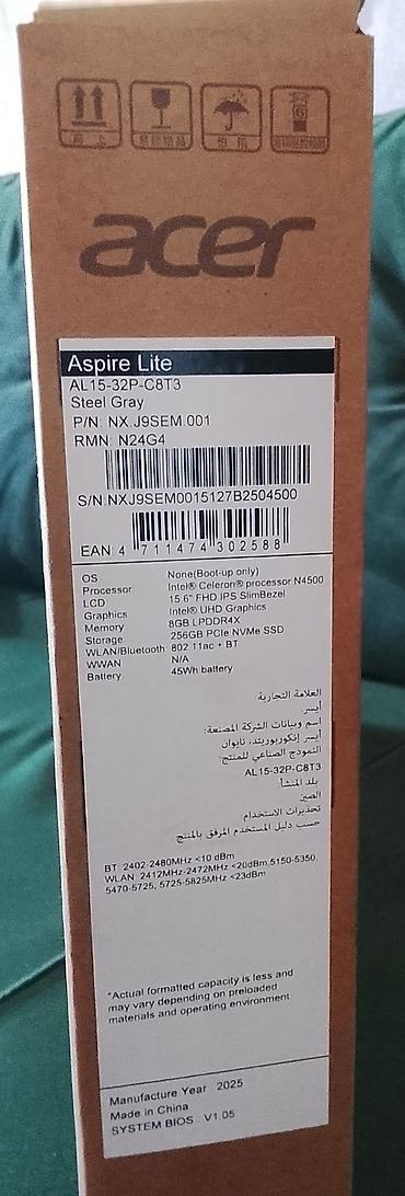 lenovo legion qiymeti: Yeni Acer Aspire, 15.6 ", Intel Celeron, 256 GB, Ünvandan götürmə — 4
