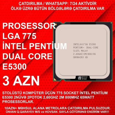 Prosessorlar: Prosessor Intel Pentium Dual Core E5200/E5300/E5400/E5500/E5700