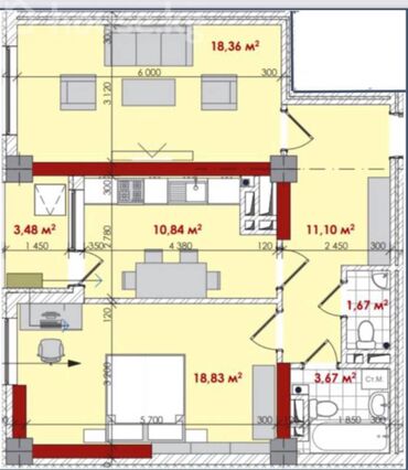 Продажа квартир: 2 комнаты, 77 м², Элитка, 5 этаж, ПСО (под самоотделку)