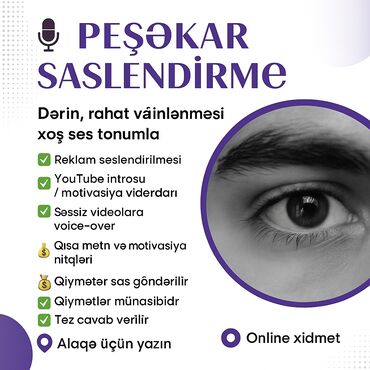 bakı iş elanları 2023: Salam. Mən dərin və sakitləşdirici səs tonuna malikəm. Hal-hazırda bir