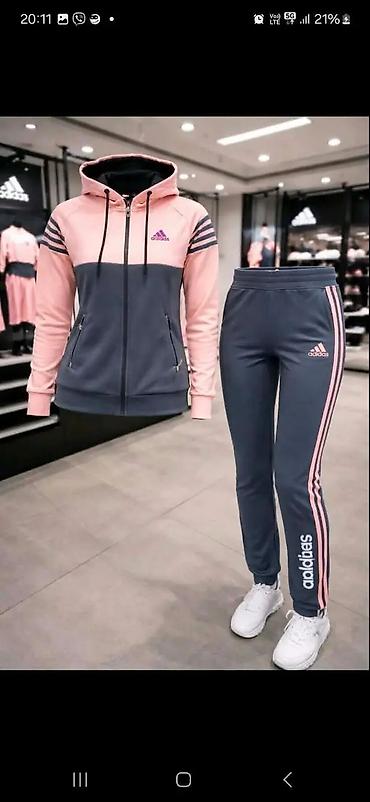 Gornji i donji deo: Ženske trenerke – Adidas stil, kompleti sa kapuljačom - Dvodijelni — 11
