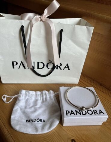 tek qaş: Pandora gümüş bilərzik dəsti - Marka: Pandora - Model: sərt/qarmaqlı
