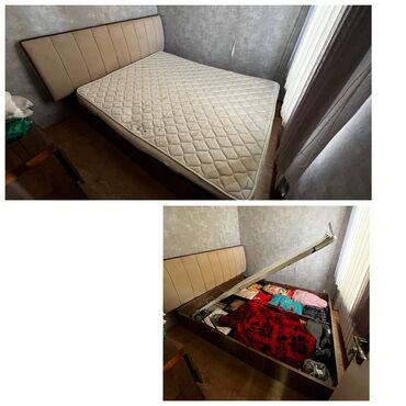 кровать двухспальная: Taxt👇Qiyməti:*100* man. Bazalıdır, matras yoxdur. Ünvan:Sumqayıt/84Tl/