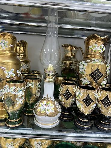 Zərif bəzəkli şüşə və keramika dəsti - Əllə işlənmiş dekor: qızılı lalafo.az -da Zərif bəzəkli şüşə və keramika dəsti - Əllə işlənmiş dekor: qızılı