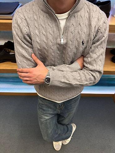 Свитера: Мужской свитер, M, L, XL, Polo Ralph Lauren, Новый, цвет - Серый, Бесплатная доставка — 1